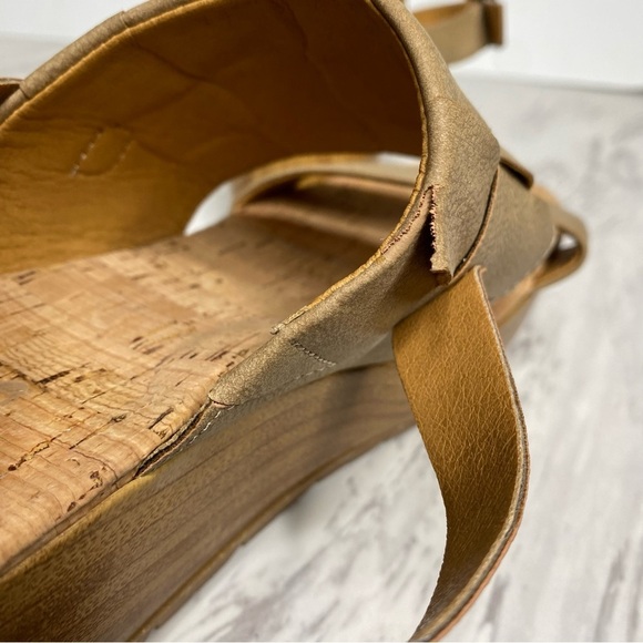 New! Korks Kork Ease Fraya Tan Faux Leather Platform Wedge Sandal 9M - Picture 11 of 15